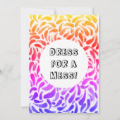 レインボー絵画アートの誕生日パーティー 招待状 (裏面)