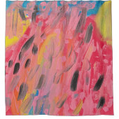 レインボー絵画ウォーターフォール シャワーカーテン (正面)