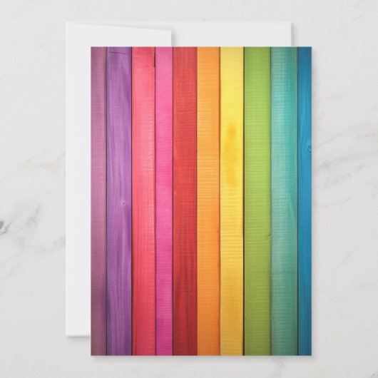 レインボー絵画ズ&アートパーティー子供の誕生日 招待状 (裏面)