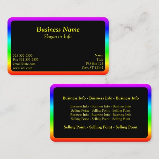 レインボー縁ど 名刺 (正面/裏面)