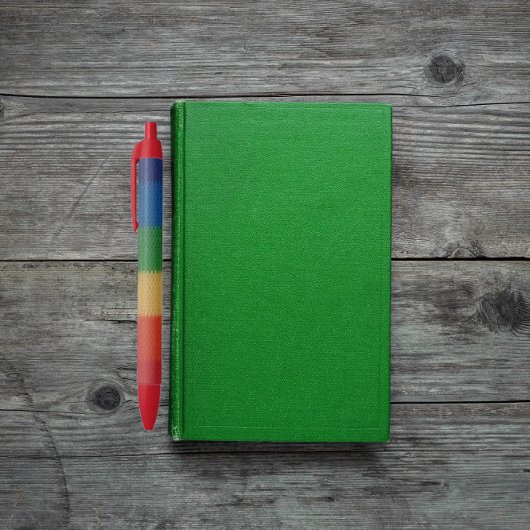 レインボー織りストライプ 青ボールペン