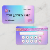 レインボー美しいサロンロイヤリティカード 名刺 (正面/裏面)