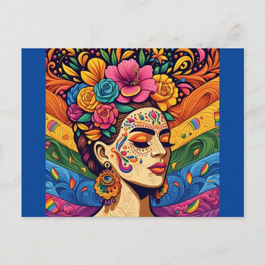 レインボー美しい ポストカード (正面)