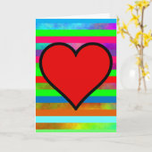 レインボー考えハートのOF YOUカード カード (黄色い花)