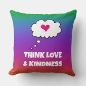 レインボー考えラヴアンドやさしさ装飾用クッション クッション (正面)