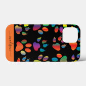 レインボー肉球柄 オリジナルネーム Case-Mate iPhoneケース (裏面 (横))