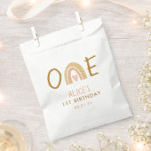 レインボー自然ガール1歳の誕生日 フェイバーバッグ (クリップ留めされた状態)