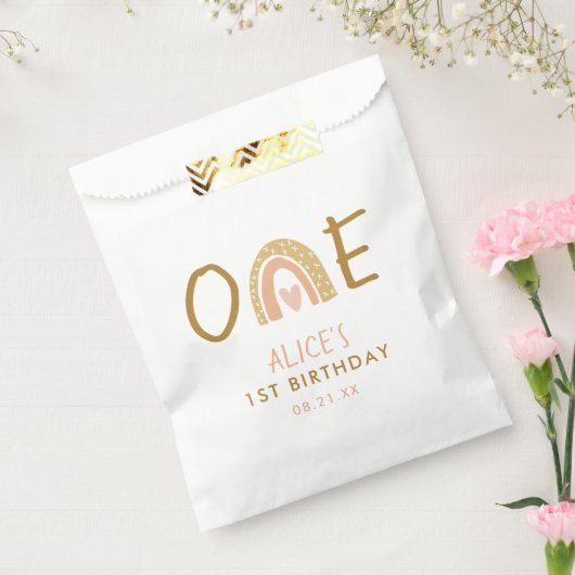 レインボー自然ガール1歳の誕生日 フェイバーバッグ (封をした状態)