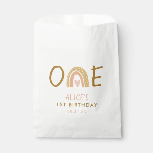 レインボー自然ガール1歳の誕生日 フェイバーバッグ (正面)