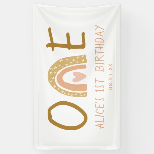 レインボー自然ガール1stバースデーバナー 横断幕 (縦)