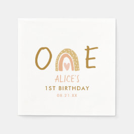 レインボー自然ガール1st誕生日パーティー スタンダードカクテルナプキン