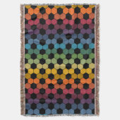 レインボー自然サッカーボールプリント スローブランケット (正面縦)
