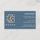 レインボー自然ストライプズQRソーシャルメディアに感謝 名刺 (裏面)