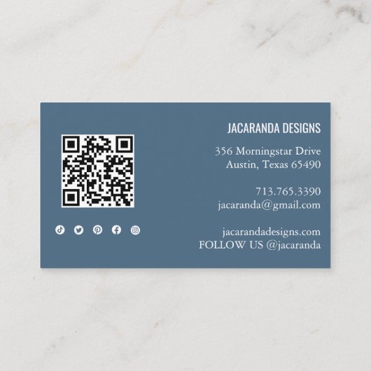 レインボー自然ストライプズQRソーシャルメディアに感謝 名刺 (裏面)