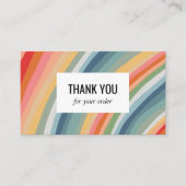 レインボー自然ストライプズQRソーシャルメディアに感謝 名刺 (正面)