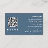 レインボー自然ストライプQRコードソーシャルメディアシック 名刺 (裏面)