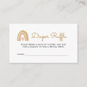 レインボー自然ベビーシャワーおむつラッフルチケット エンクロージャーカード (正面)