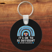レインボー自閉症違う意識の女の子になるOk キーホルダー (正面)