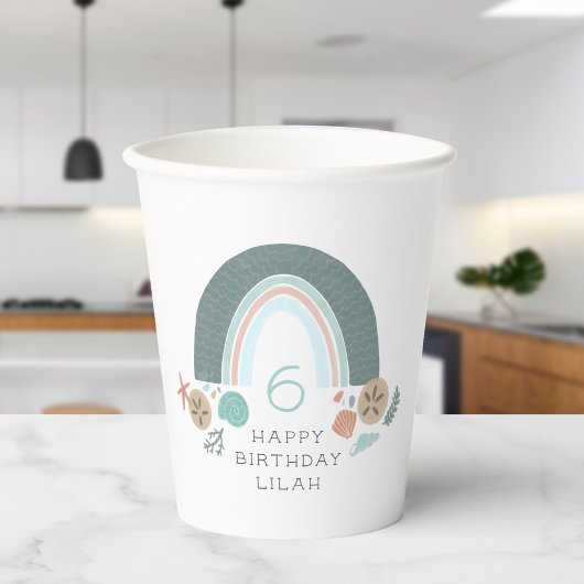 レインボー航海のアンダーザシーシーシーシェル誕生日 紙コップ