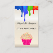 レインボー色のカップケーキ，シェフベーカリー名刺 名刺 (正面)
