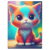 レインボー色の子猫の漫画 クリップボード (裏面)