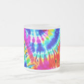 レインボー色の絞り染めコーヒーマグ フロストグラスマグカップ (中央)