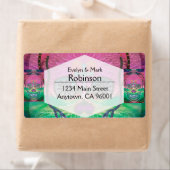 レインボー色の背景を持つ砂糖スカル ラベル (インサイチュ)