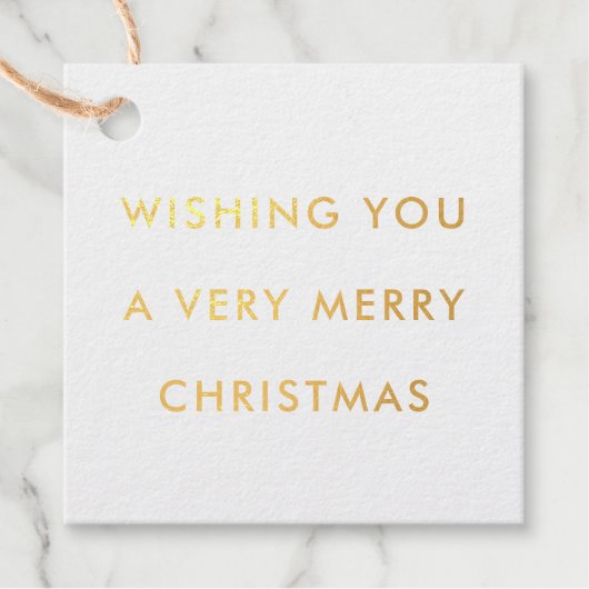 レインボー色の背景メリークリスマス金ゴールド フェイバータグ (正面)