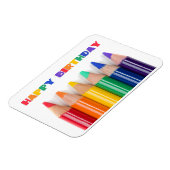 レインボー色の鉛筆ハッピーバースデー マグネット (左側)