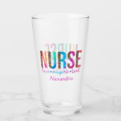 レインボー色インスパイアの「ナース – 愛、癒し」 タンブラーグラス (裏面)