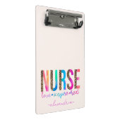 レインボー色インスパイアの「ナース – 愛、癒し」 ミニクリップボード (アングル)