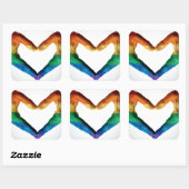 レインボー色彩の鮮やかハートとしての手 スクエアシール (シート)