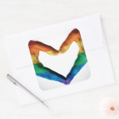 レインボー色彩の鮮やかハートとしての手 スクエアシール (封筒)