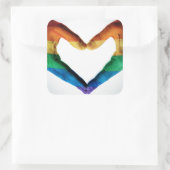 レインボー色彩の鮮やかハートとしての手 スクエアシール (バッグ)