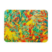 レインボー花火お祝いアート抽象芸術 マグネット (横)