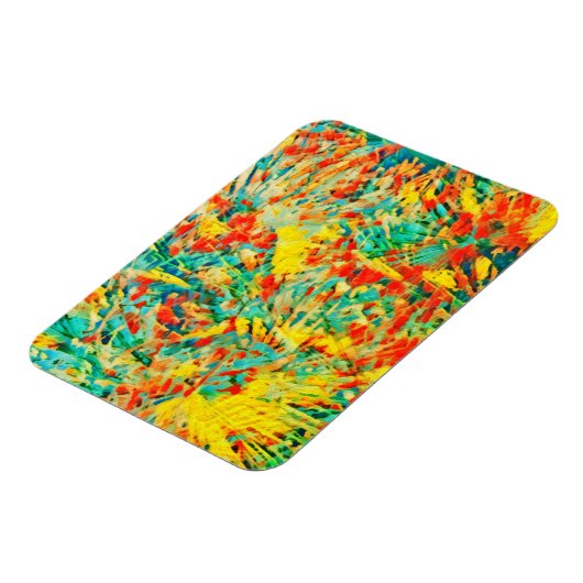 レインボー花火お祝いアート抽象芸術 マグネット (左側)