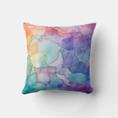 レインボー芸術的アルコールとインク クッション (裏面)