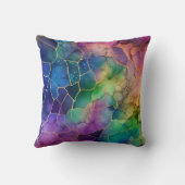 レインボー芸術的アルコールとインク クッション (裏面)