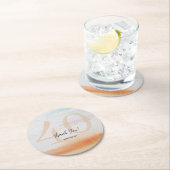 レインボー芸術的モダンサンキュー誕生日 ラウンドペーパーコースター (インサイチュ)