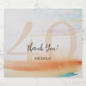 レインボー芸術的モダンサンキュー誕生日 リキュールボトルラベル (シングルラベル)