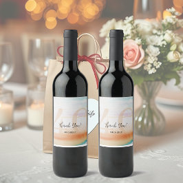 レインボー芸術的モダンサンキュー誕生日 リキュールボトルラベル