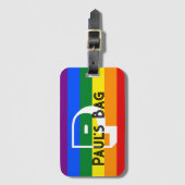 レインボー荷物タグカスタマイズ又はペルソニス文字 ラゲッジタグ (正面縦)