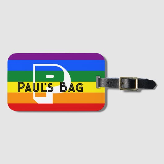 レインボー荷物タグカスタマイズ又はペルソニス文字 ラゲッジタグ (正面横)