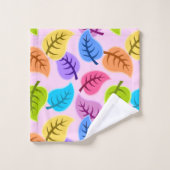 レインボー葉スタオルセット バスタオルセット (ウォッシュタオル)