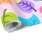レインボー葉ラッピング紙 ラッピングペーパー (ロールコーナー)