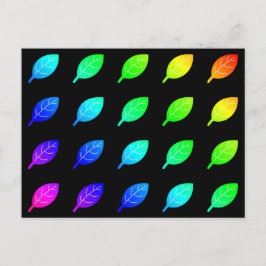 レインボー葉数々のカラーのリーフシンボル ポストカード