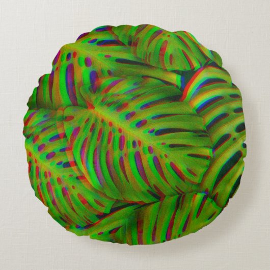 レインボー葉 ラウンドクッション (正面)