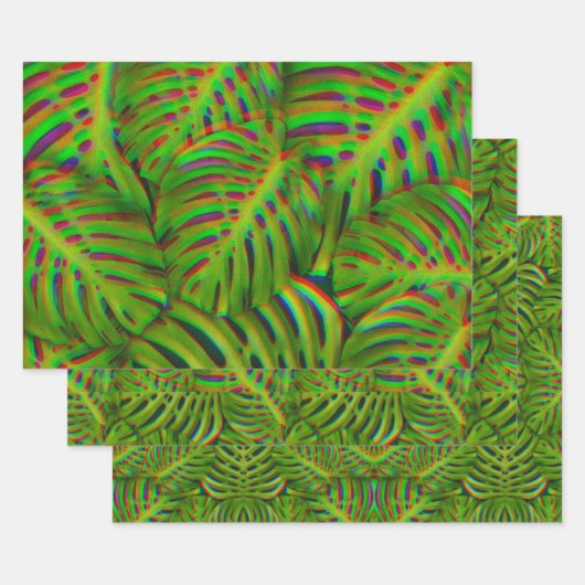 レインボー葉 ラッピングペーパーシート (セット)