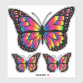 レインボー蝶の装飾カスタム的なビニールスティック シール (シート)