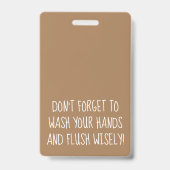 レインボー蝶スクリプト先生バスルーム バッジ (裏面)